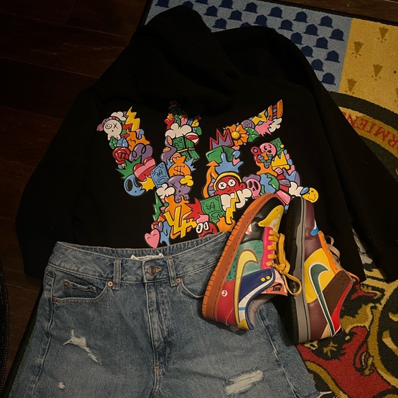 RARE YOUNG LA MEN’S BLACK MELTDOWN HOODIE SIZE M - Picture 2 of 5